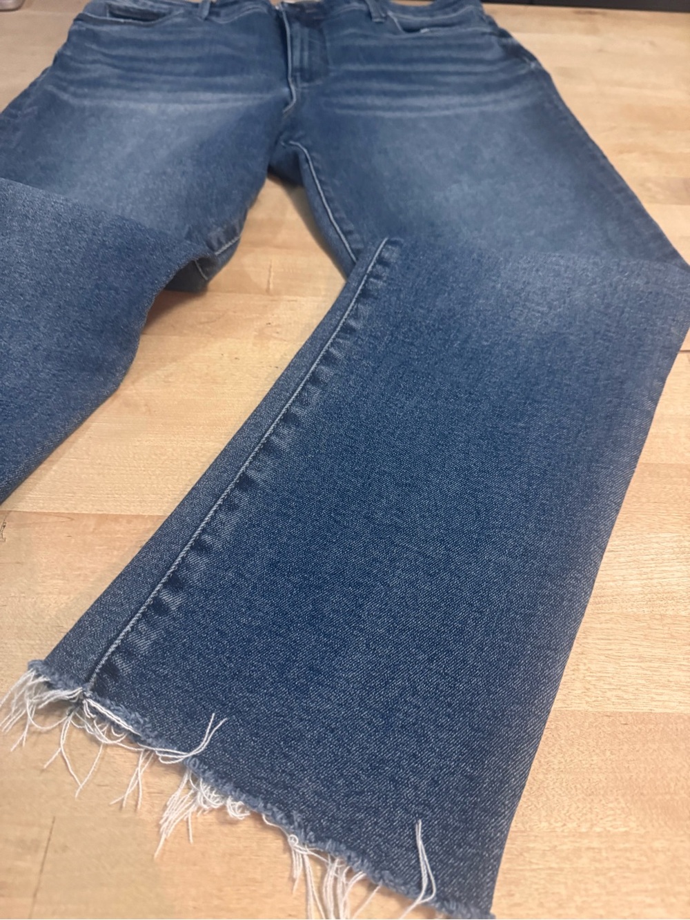 Evereve the Ever Straight cropped High-Rise Straight Leg Jeans raw hem - Picture 7 of 11